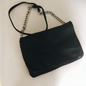 Black chain cross body fold over